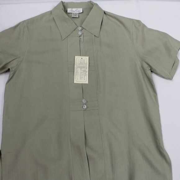 Anna‎ Carson 100% Silk Tunic Sage Size Medium NWT - Picture 8 of 11